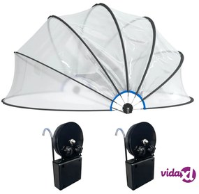 vidaXL Cupola per Piscina con Staffa Rotonda 406x203 cm PVC