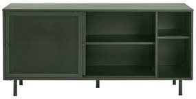 Cassettiera bassa in metallo verde scuro con ante scorrevoli 160x75 cm Veep - Unique Furniture