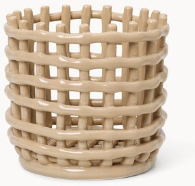 Cestino fatto a mano in ceramica Nalan, alt. 15 cm