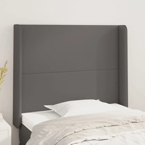 Testiera Ad Orecchio Grigio 83x16x118/128 Cm İn Similpelle /