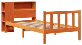 Letto libreria senza materasso marrone cera 100x200 cm in pino