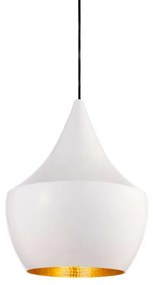 Beat Fat LED Lampada a Sospensione Glossy White/Brass- Tom Dixon