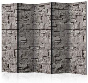 Paravento separè Segnalibro in pietra II - texture grigia di mattoni in stile retrò
