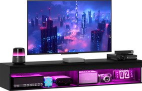 Mobile TV fino 75" Sospeso con Luci LED 16 Colori e Telecomando 180x40x30 cm Nero...