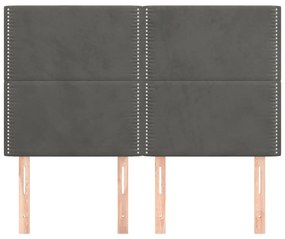 Testiere 4 pz grigio scuro 72x5x78/88 cm in velluto
