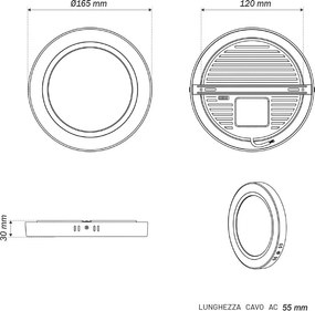 Plafoniera LED Rotonda 12W Ø165mm CCT Bianco Variabile - LEDISENS Colore Bianco Variabile CCT