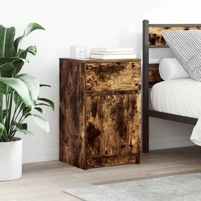 Comodini 2 Pz Rovere Fumo 39x35x65 Cm İn Legno Multistrato /