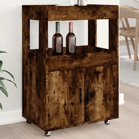 Carrello Bar Rovere Fumo 60x39,5x89 Cm İn Legno Multistrato /