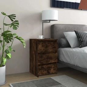 Comodini Rovere Fumo 2 Pz 40x35x62,5 Cm İn Legno Multistrato /