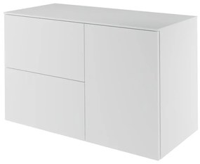 Mobile da bagno sotto lavabo Neo bianco laccato L 105 x H 65 x P 48.3 cm 2 cassetti 1 anta, lavabo non incluso