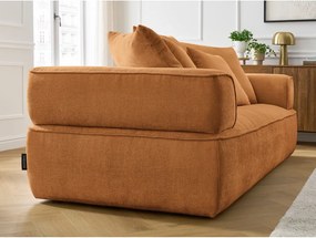 Divano color senape con rivestimento in ciniglia 237 cm Whesley – Bobochic Paris