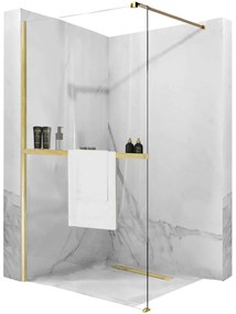Parete doccia Rea Aero Gold Brush N 100 Walk In + EVO