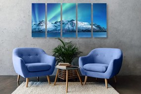 Quadri 5 pezzi – Aurora polare artica