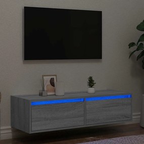 Mobile Porta Tv Con Luci Led Grigio Sonoma 100x35,5x25 Cm /