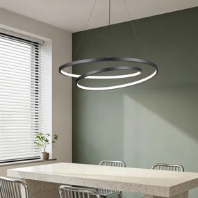 Brilagi-LED Lampadario dimmerabile sospeso su cavo TWISTER LED/75W/230V Ø 70 cm nero + telecomando