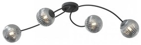 Lampada da soffitto in acciaio e vetro VIBRA 4 da interno 4xE14 Colore del corpo Nero e Grafite
