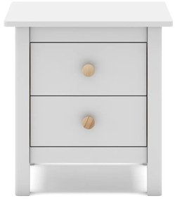 Comodino bianco per bambini in legno di pino Max - Marckeric