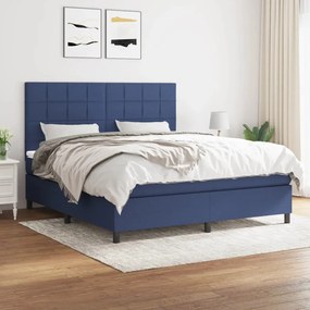 Giroletto A Molle Con Materasso Blu 160x200 Cm İn Tessuto /