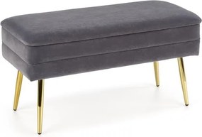 Panca da interno Velva in grigio/oro - H37 cm