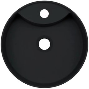 Deante CQS_NU4B - Lavabo da appoggio SILIA con foro preforato per rubinetteria, Ø 36 cm, granito/nero