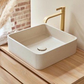 Tikamoon - Lavabo quadrato in terrazzo cream Thaïs