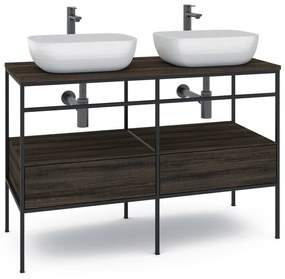 Mobile sottolavabo e lavabo Outline nero L 120 x H 92 x P 45.5 cm