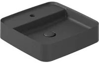 Lavabo da appoggio con piano rubinetteria serie Smart-B di Ceramica Galassia - Nero matt 45cm