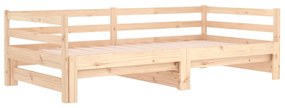 Dormeuse Estraibile 2x(90x190) cm Legno Massello di Pino