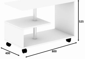 Tavolino KARANFIL 52,5x80 cm bianco