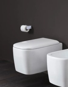 Nic Semplice Vaso E Bidet Sospesi Con Sedile Rallentato Bianco Matt