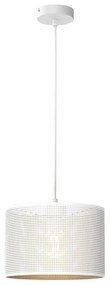 Lampadario a sospensione con filo LOFT SHADE 1xE27/60W/230V diametro 25 cm bianco/oro