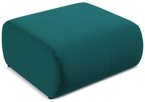 Poggiapiedi turchese con rivestimento in velluto Ekahi – Makamii