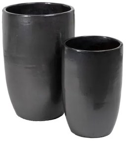 Vaso Grigio Ceramica 52 x 52 x 80 cm (2 Unità)