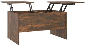 Tavolino da salotto rovere fumo 80x50x42,5 cm legno multistrato