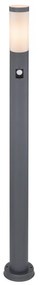 Lampione da giardino con sensore di movimento, Boston H 111 cm, grigio, IP44 GLOBO