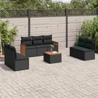 Set Divani da Giardino con Cuscini 8 pz Nero in Polyrattancod mxl 90382