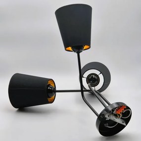 Lampadario a sospensione con supporto rigido IRMA 3xE27/15W/230V nero