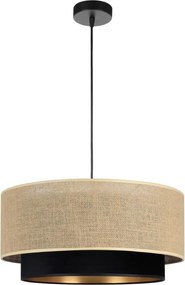 Lampadario sospeso con corda SARTA 1xE27/60W/230V Ø 45 cm nero/iuta