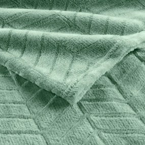 Copriletto verde chiaro in microflanella 180x220 cm Arya – douceur d'intérieur