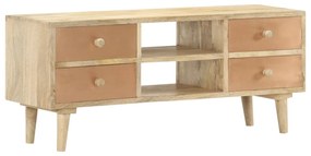 Mobile Porta Tv 110x30x45 Cm İn Legno Massello Di Mango /