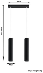 Lampadario nero in metallo Castro – Sollux