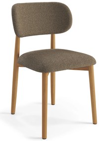 ALDO Marrone Taupe (tessuto Monza 40) / telaio in rovere laccato – SEDIA IN LEGNO PER SOGGIORNO / SALA DA PRANZO / CUCINA RETRÒ