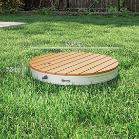 Doccia da Giardino Portatile Ø70,5x7,5 cm Getti d'Acqua Regolabili fino a 4 m in Polistirene Effetto Legno...