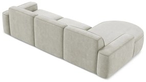 Divano angolare color crema (con penisola a sinistra/con chaise lounge) con rivestimento in ciniglia Omao – Makamii