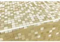 Tovaglia Cucina Antimacchia 140x200 Cm Metallizzata Lucida Plastificata Copritavolo Quadretti Oro