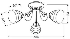 Lampadario a plafone SIMPLI 3xE27/40W/230V