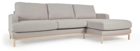 Kave Home - Divano Mihaela 3 posti con chaise longue destra in shearling grigio 264 cm