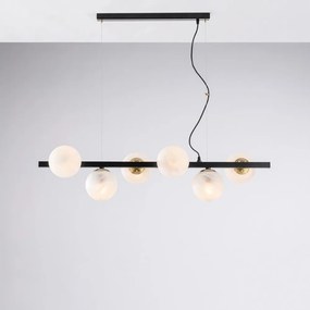 Lampadario Contemporaneo Adrian Metallo Nero Bronzo 6 Luci E14