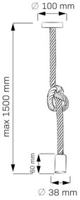 Lampadario a sospensione con filo ROPE 1xE27/12W/230V