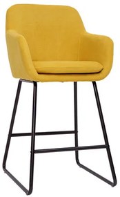 Sgabelli da bar in tessuto effetto velluto giallo senape H65 cm (set di 2) AMIKA